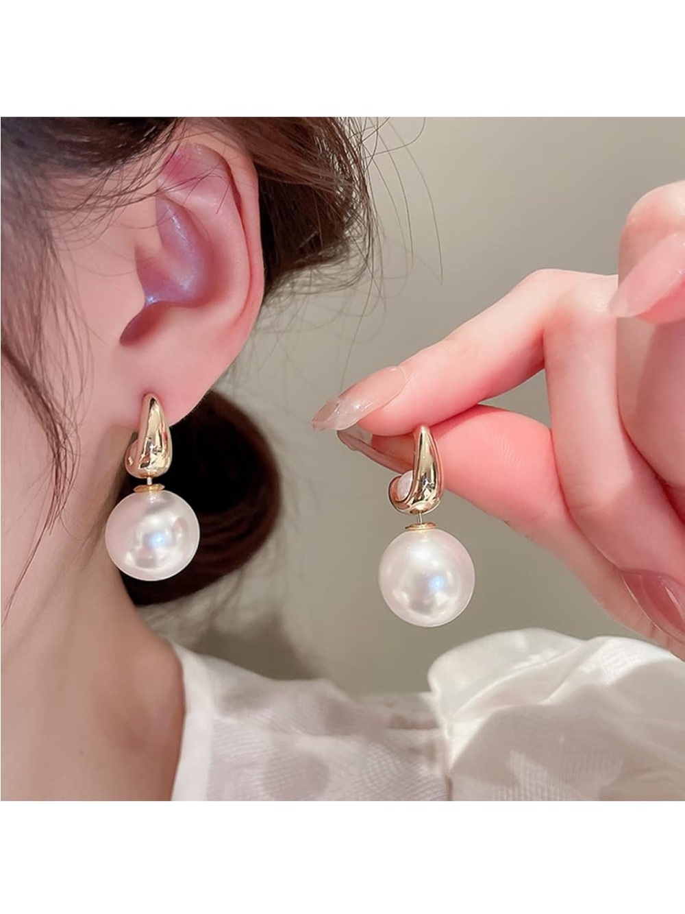 Wiwpar Women's Gold Double-Sided Ball Earrings, Removable and Multipurpose, Doub